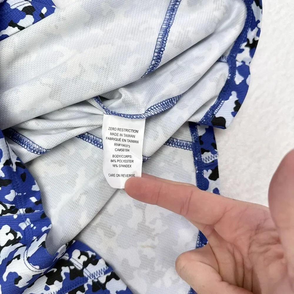 Zero Restriction Golf Pullover Top Womens Size Small Blue Camouflage Performance - Picture 7 of 10